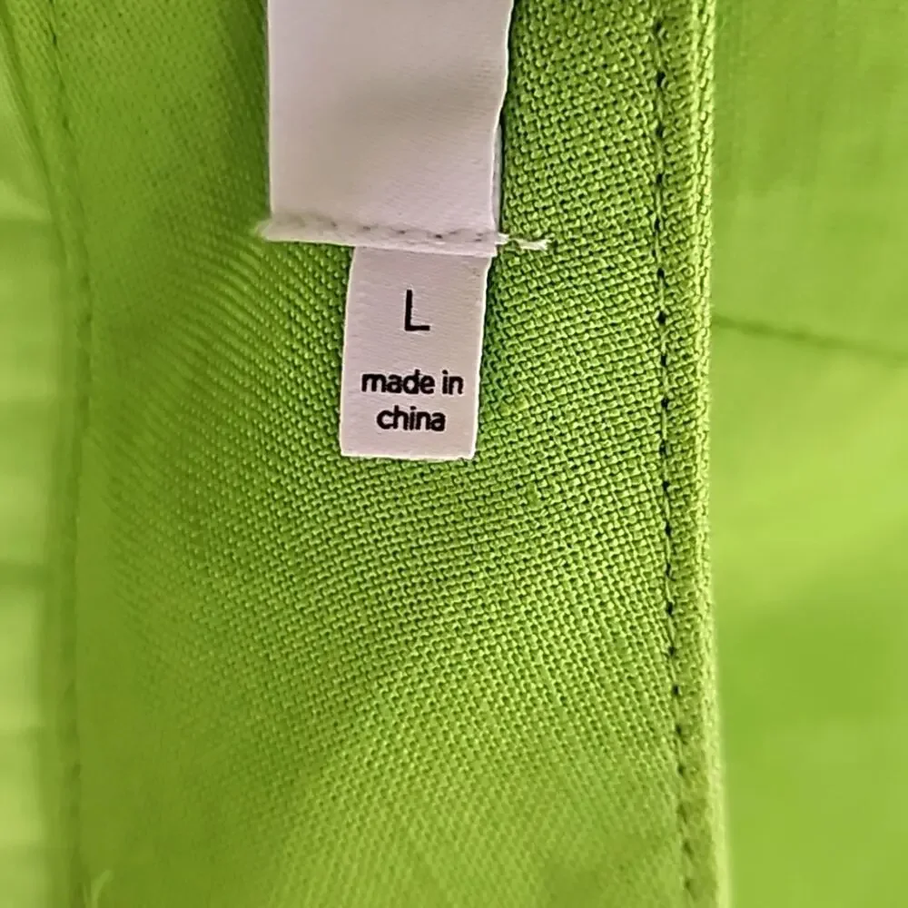 ASTR The Label Amiah Womens Linen/Viscose Fully Lined Lime Green Shorts Size L